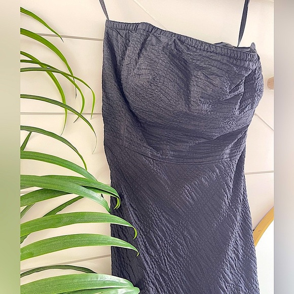 J Crew Size 2 Strapless Dress Black Lined Cotton a line knee length - Picture 6 of 8